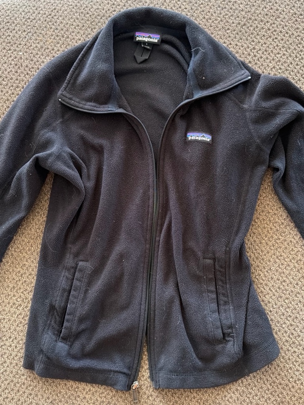 Patagonia Black Full-Zip Fleece Jacket with Logo